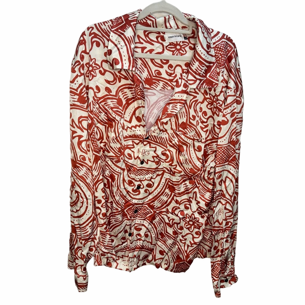HONOR THE GIFT Button Up Shirt in Brick Size XLarge